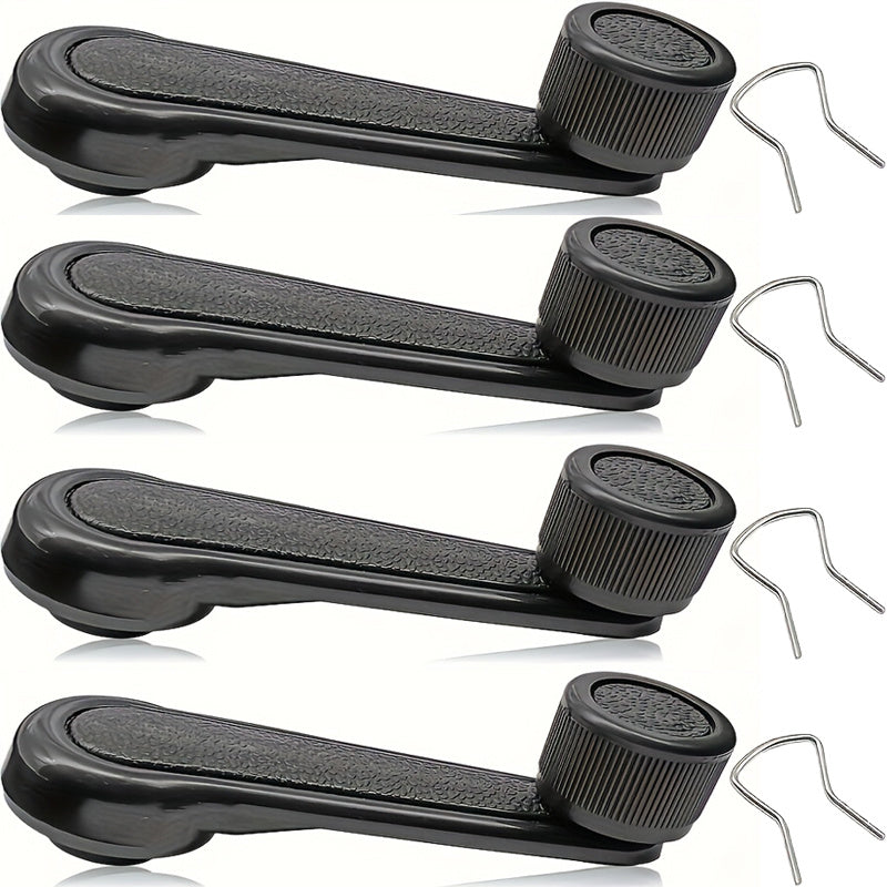 4-Piece Manual Window Crank Handle Set – With Bushing & Spring, Universal Car Interior Replacement Part, Decorative Window Winder, Auto Enthusiast Essential, Vehicle Repair Accessory