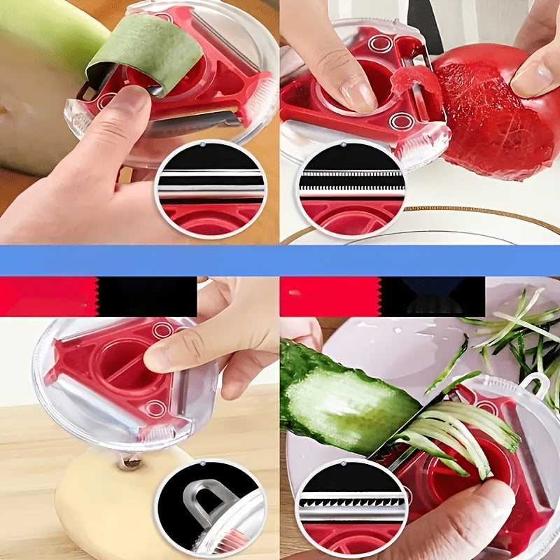 3-in-1 Multifunctional Kitchen Peeler, Potato Slicer, Vegetable Cutter & Grater, Essential for Camping and RV
