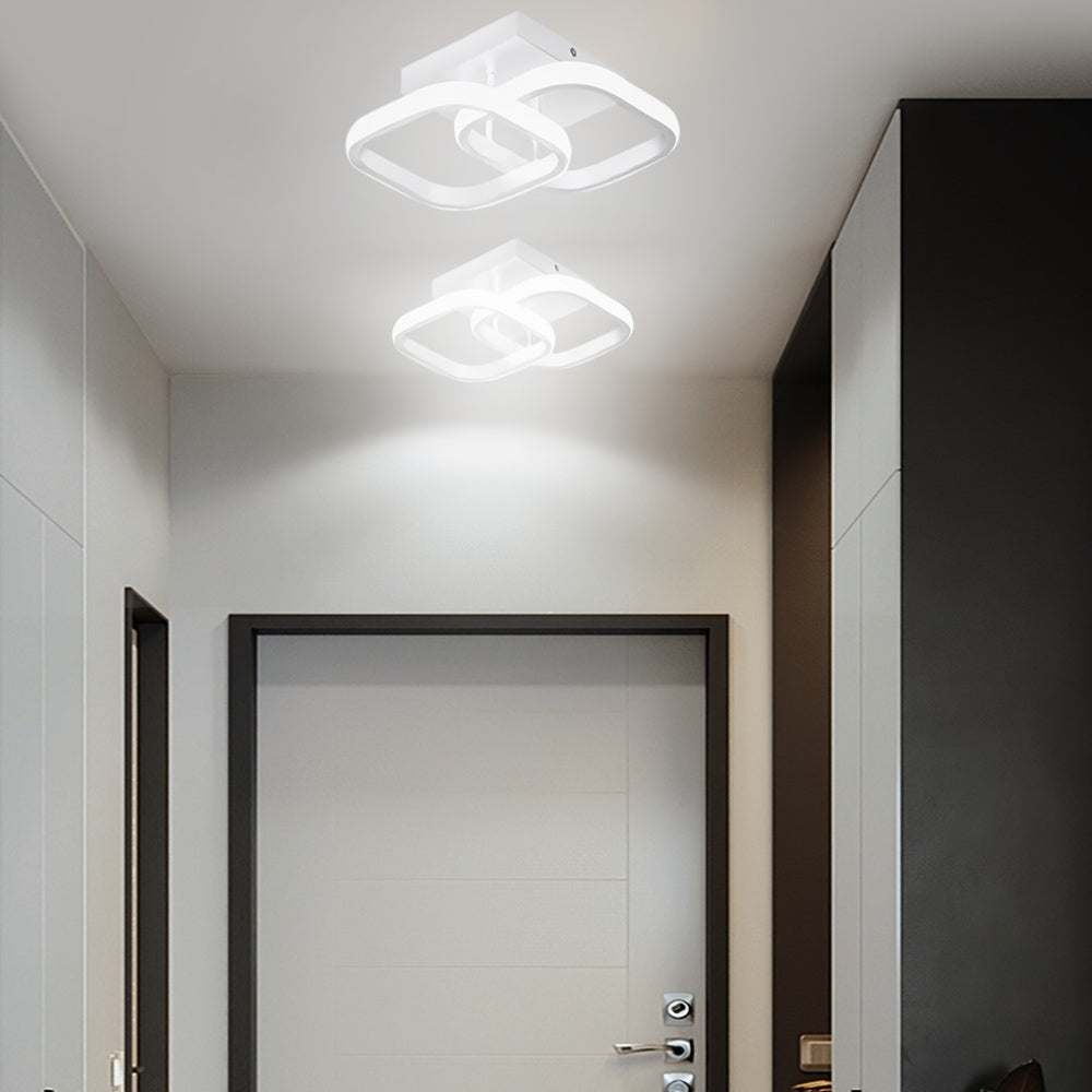 Premium creative square bedroom ceiling light, living room lighting fixture, modern minimalist European and American style three-color changing ceiling light, stylish double-sided ceiling light, energy-saving and durable