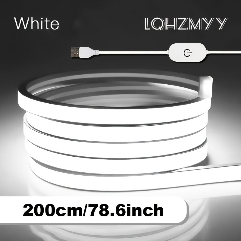 LQHZMYY One COB 霓虹燈條，觸控調光，彈性可裁剪，適用於居家裝飾、室內外使用，創意、窗戶展示、電腦、電視、臥室、節慶裝飾等
