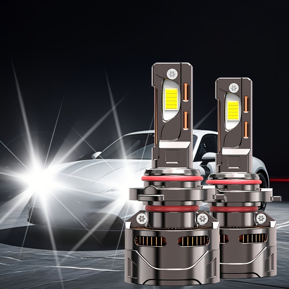 2-Pack H1 H4, 9003, HB2, H7, H18, H8, H9, H11, H16, 9005, HB3, 9006, HB4, 9012, HIR2 LED Bulbs, for Cars, 400% Brightness Increase, 360W High Power Bulbs, 58630 LM - B0031, No Battery Included