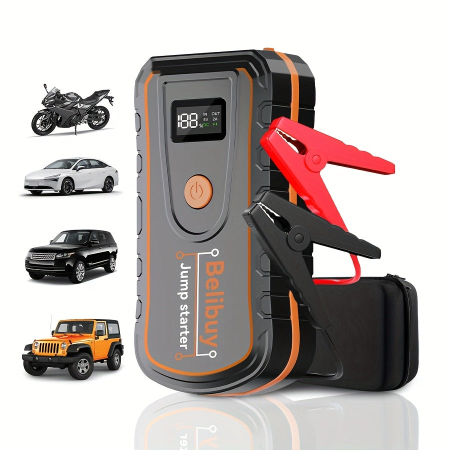 Car Jump Starter High Power Car Starter | Advanced Portable Emergency Car Starter - Powerful 6000mAh Rechargeable Battery, Charges, Suitable for Vehicles Under 36V, Upgraded Version, Reliable Emergency Power Source