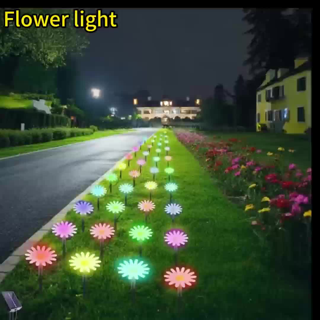 1 Set of 20 LED Solar Flower Lights, 8-Mode Outdoor Decorative Light, IP44 Waterproof, Suitable for Home, Wedding, Holiday and Party - Powered by Solar Lithium Battery, Outdoor Lighting | Flower Decoration | Solar Courtyard Light