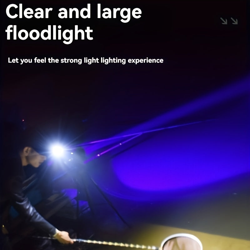 Holiday Hot-Selling Headlamp Work Light, Foldable & Detachable Flashlight, Rechargeable with Built-in Lithium Battery & Type-C Charging, Ideal for Night Running, Fishing, Emergency & Outdoor Lighting