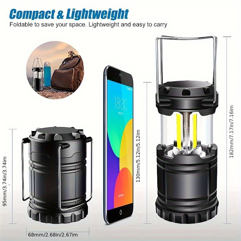 1 LED Camping Light, Ultra-Bright COB Foldable Flashlight, Portable Emergency Light (AAA Batteries Not Included)