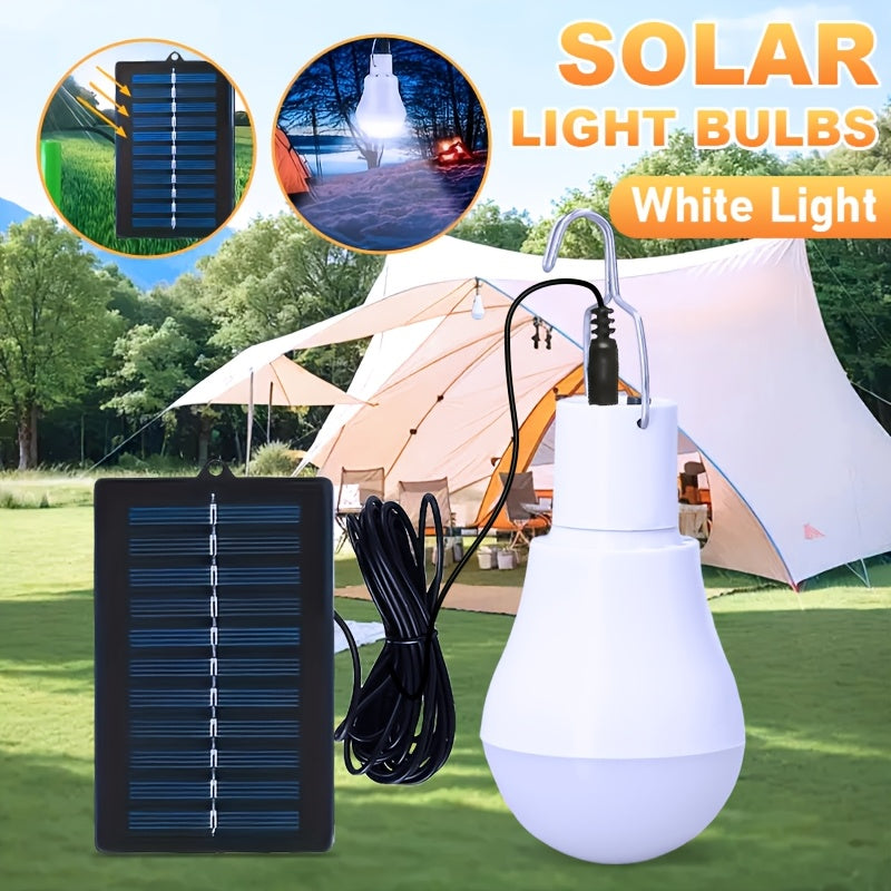 IP44 solar LED bulb, with 3 modes, long-lasting durability, portable emergency flashlight, lantern, fishing light, chicken coop light - wall-mounted / handheld