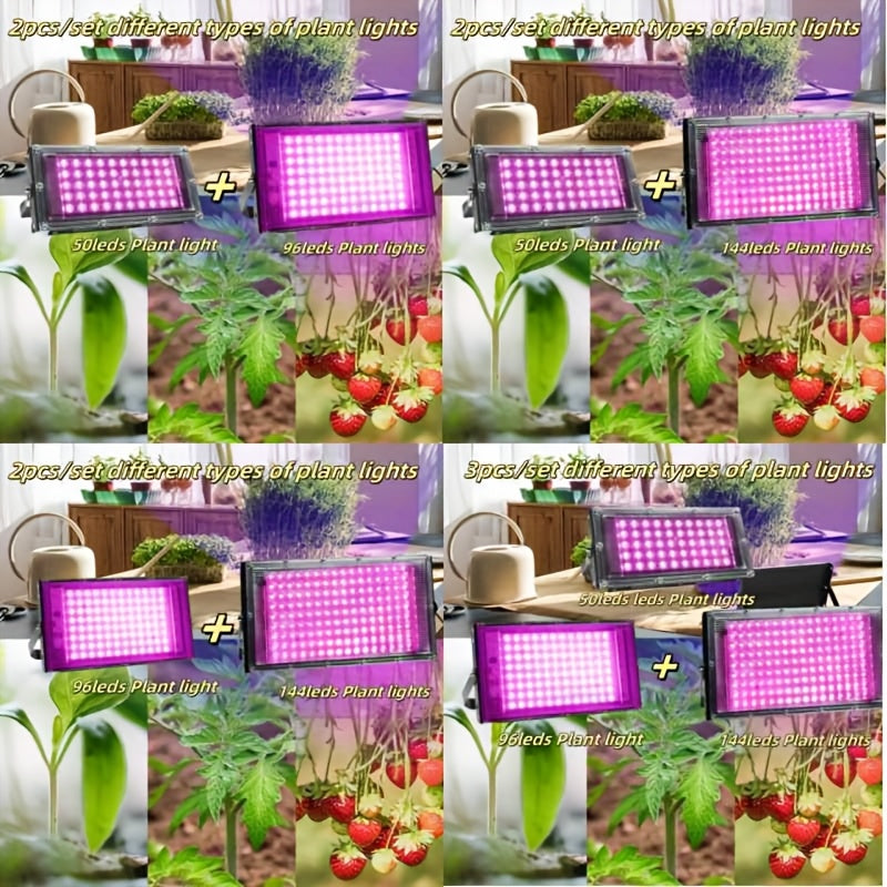 2/3-Piece Set LED Full Spectrum Plant Grow Light, Multiple Models Available, Suitable for Indoor Plants, Succulents, Hydroponics, Greenhouses, Gardens, Potted Plants, Vegetable & Fruit Nurseries and More Scenarios