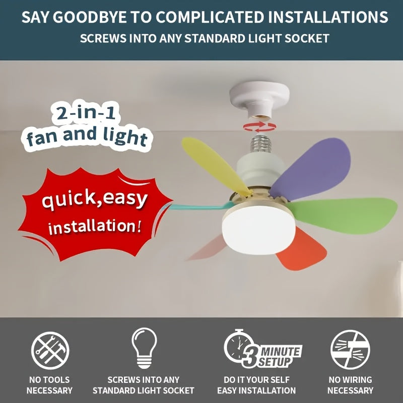20.5 Inch/52cm & 16.5 Inch/42cm Remote Control Ceiling Fan with Light, 6 Blades Design, 40W E26/E27 Base Fan Light, 3 Speed Levels & 3 Color Modes, 3000K-6500K Dimmable, Ideal for Bathroom Kitchen Bedroom Office, White & Multi Colors Available