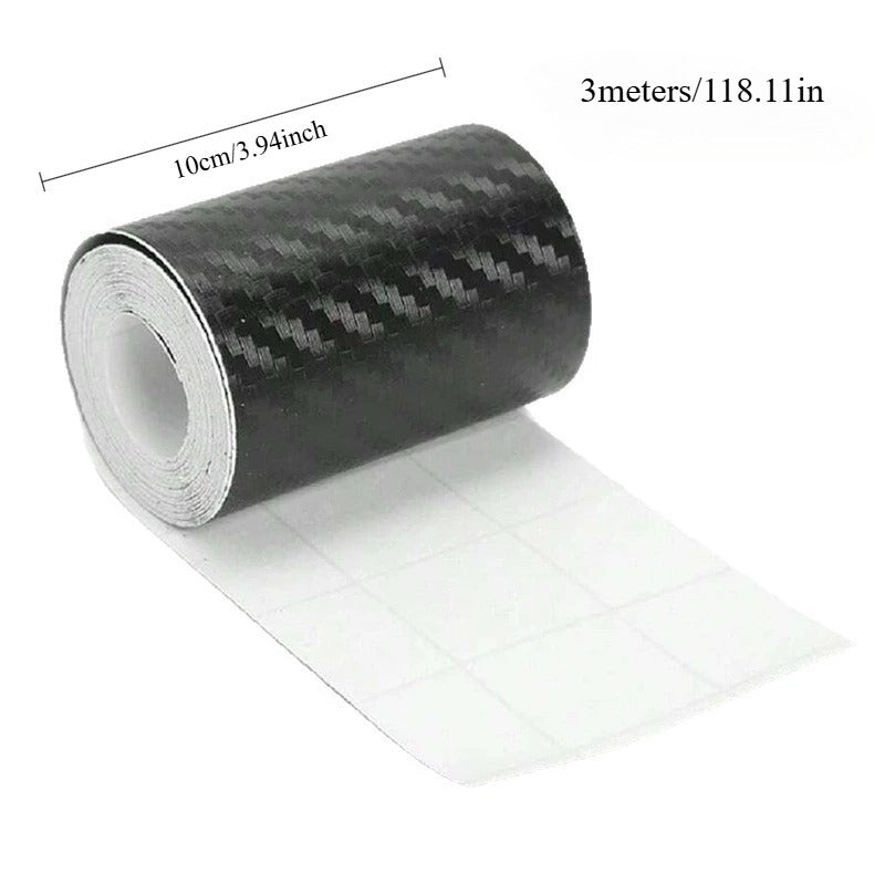 2片装3D碳纤维纳米贴膜 - 防水耐刮保险杠及门槛保护贴，黑色款，时尚汽车配件，现代车内饰，耐用胶膜，抗刮材质，车迷优选，车主必备