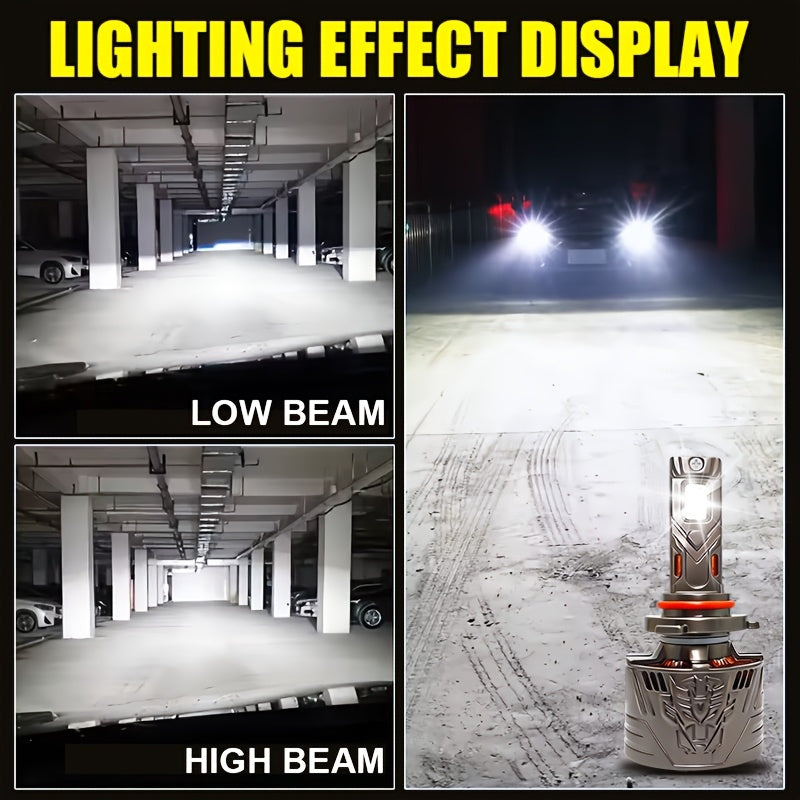 2-Pack, H11 Car LED Headlight, 9005 LED Headlight, 55,000 Lumens, 6500K White Light, 3570 CSP Chip, 9005, 9006, 9012, H1, H4, H7, H11, Compatible with Various Vehicle Models, Easy to Install, Driver Light Included, No Battery Needed