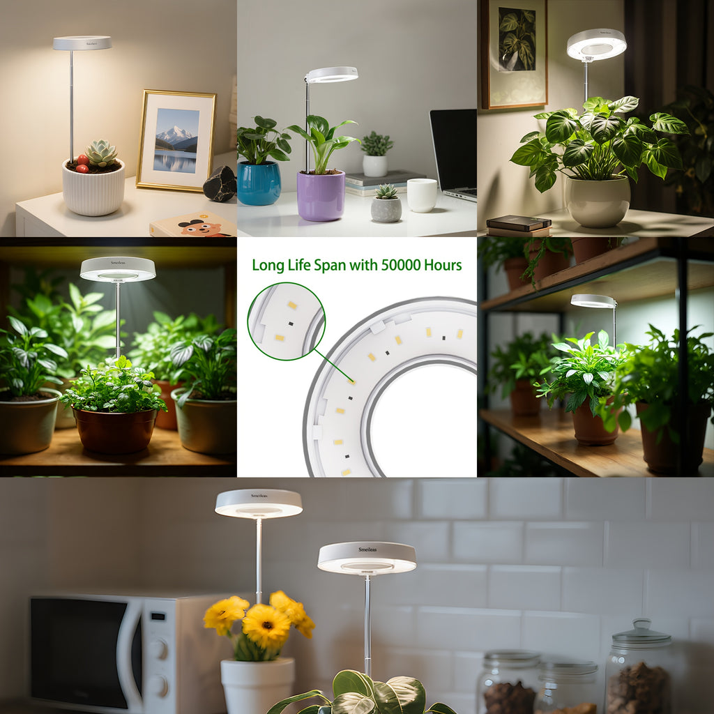 2-Pack Plant Grow Light, Full Spectrum, 3/6/9H Auto Timer, 4-Level Dimmable, Height Adjustable, Ideal for Small Potted Plants, Gardens, Plant Lovers, Perfect as Halloween & Christmas Gift