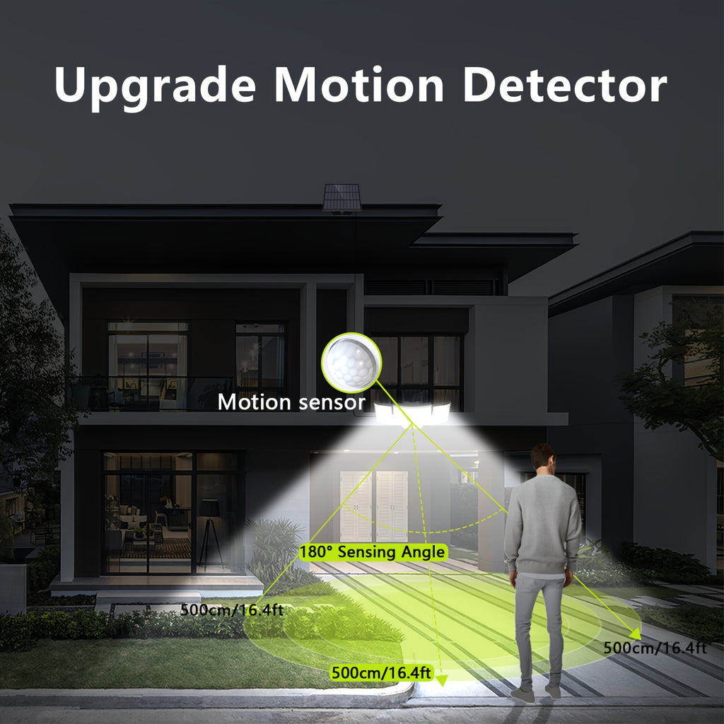 1/2 Pack Solar Outdoor Light, High Brightness, 212 LED Solar Motion Sensor Light with Remote Control, 3 Adjustable Head Wall Light with 3 Lighting Modes, Wide Angle Illumination, Security LED Floodlight, Perfect for Outdoor, Wall Light, Street Light