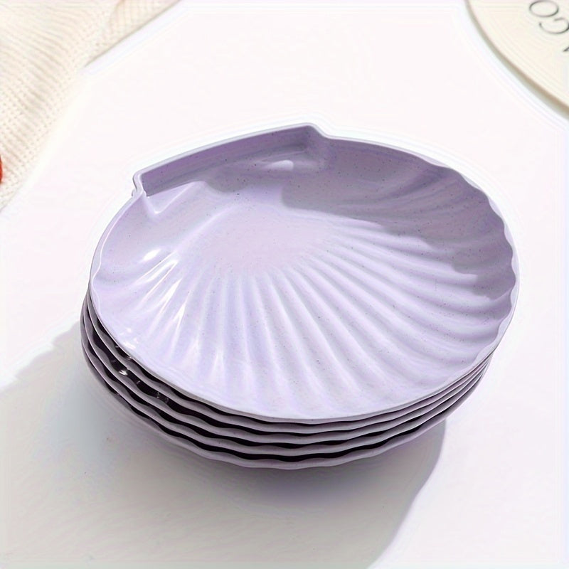 1Pc, 5Pcs, Shell-Shaped Dish, 6-Inch Small Plate, Dessert & Cake Plate, Lunch & Dinner Plate – Perfect for Kitchen, Family Gatherings, School Events, Company Group Meals, Restaurants (Multiple Colors Available)