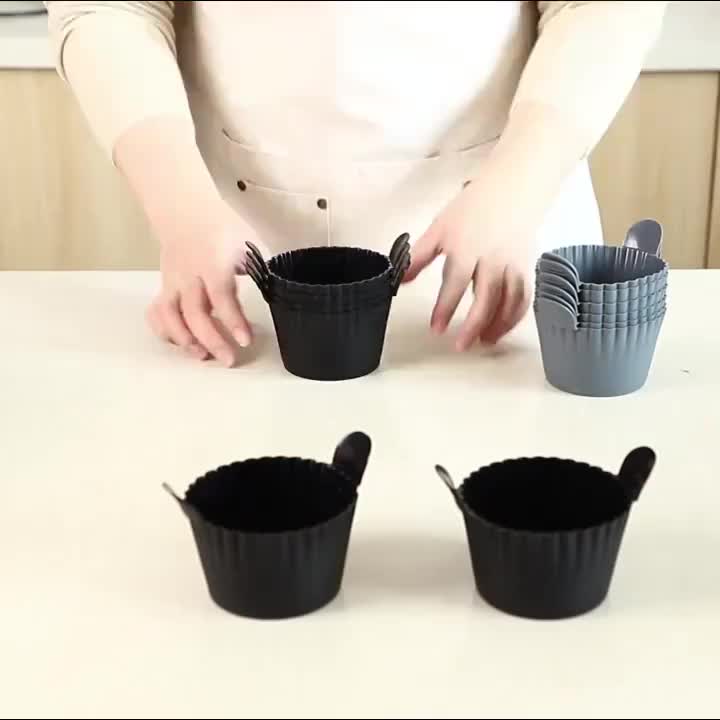 Air Fryer & Steamer Non-stick Baking Molds, Easy Release for Egg & Cupcake, Reusable & Dishwasher Safe, Ideal for Muffins, Puddings and Healthy Meals/