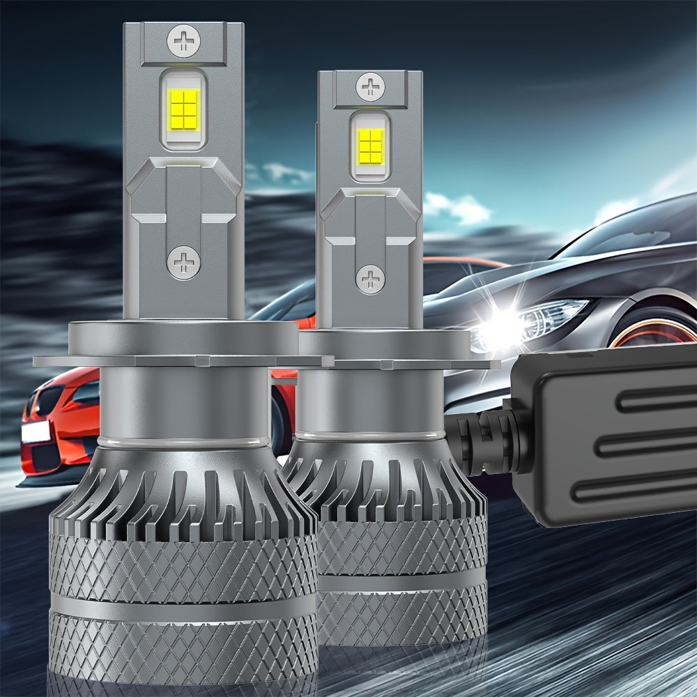 Automotive 2PCS LED Car Lights - H4/H7/H1/H11, 9005/9006/9012 - 29800LM, High/Low Beam, 6500K Cool White Light, Car Headlights, Fits All Cars, Ultra-High Cooling Fan, Plug-and-Play, No Battery