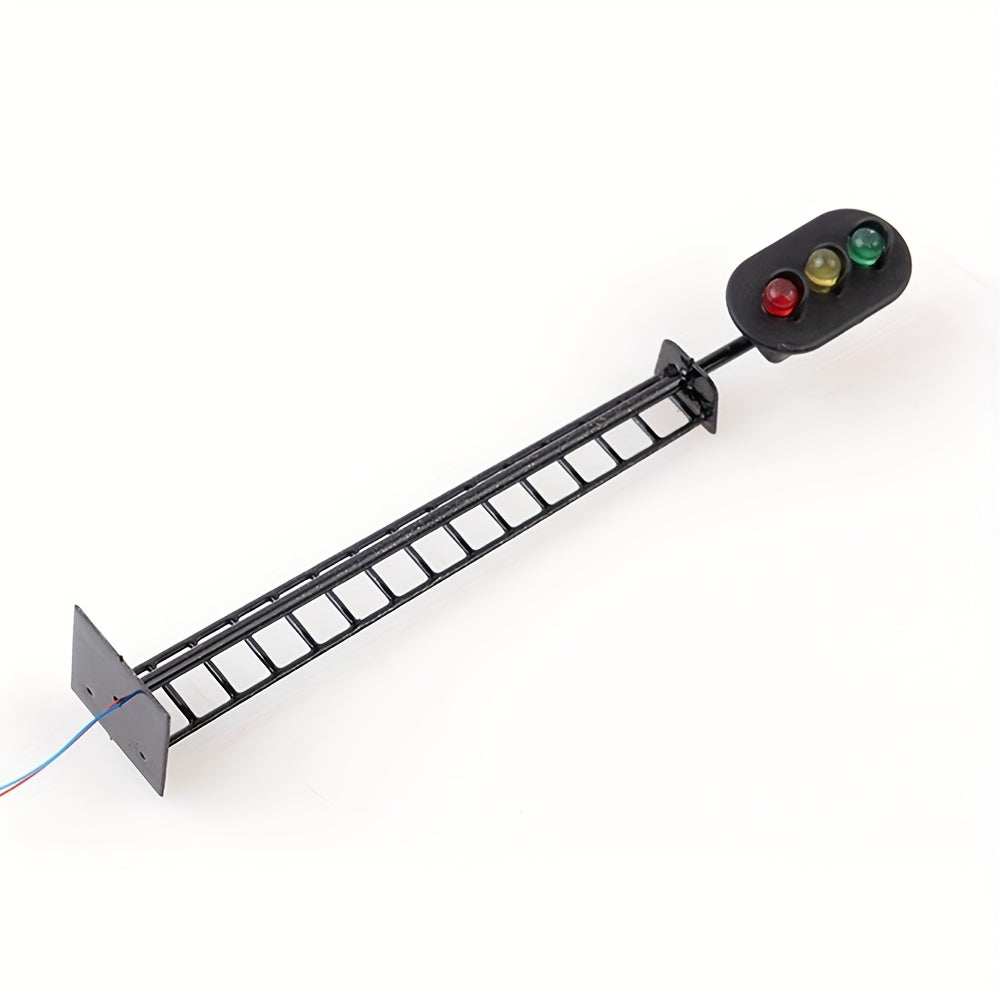 1 Set 1:87 HO Scale Model Railroad Track Signal Set, Includes Green, Red & Yellow Block Signals, 2-light & 3-light Configurations, Designed for Miniature Landscapes & Dioramas