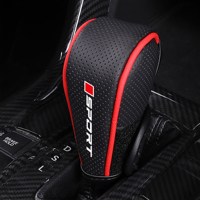 1 PU Leather Shift Knob & Boot Cover - Ergonomic Anti-Slip Grip, Breathable Design, Durable & Easy-to-Clean Gear Shift Protector, Suitable for Sedan/Truck/SUV, Easy Installation