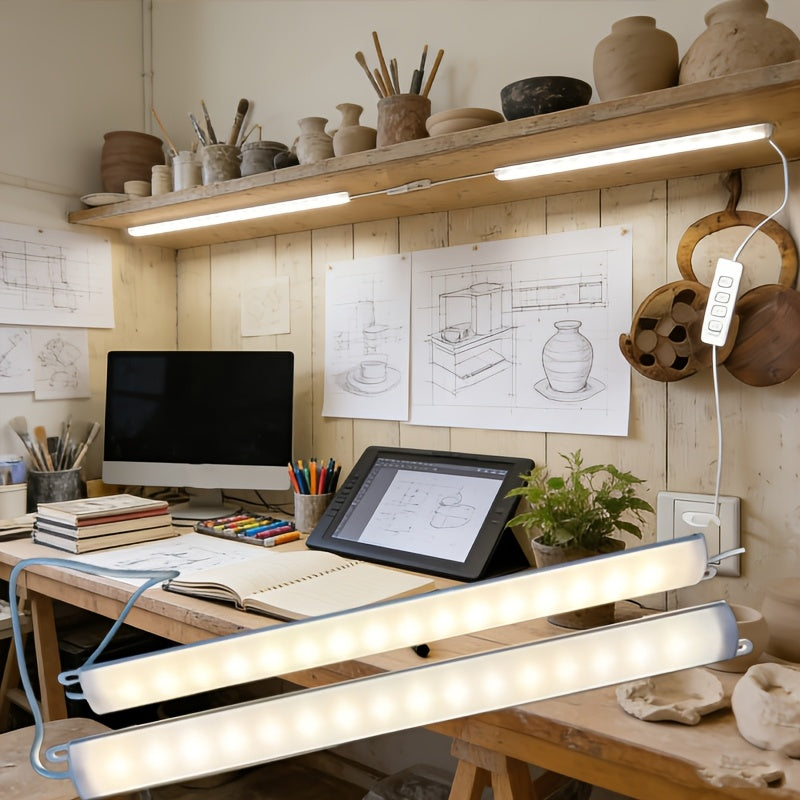 1 set USB under-cabinet light, display light, adjustable LED night light, ultra-thin under-cabinet light, kitchen three-color under-counter light, dimmable light for cabinets, counters, workbenches, tables, home wall light, strip lighting tube.
