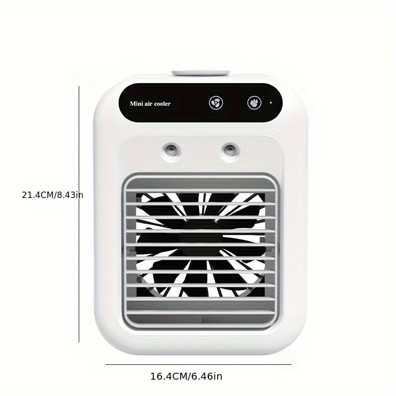 NIJ USB Desk Fan & Air Cooler, Portable Personal Cooling Fan USB Powered, Lightweight Desktop Cooler for Home Office Dorm Travel, Quiet Mini Desk Fan Built-in Lithium Battery Filter-Free, Energy Saving Cooling Device