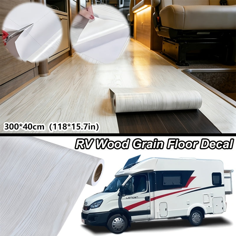 1pc房车自粘地板贴防水pvc材质 可裁剪的房车配件 房车入口 300*40cm 适用于房车 拖车 露营车的地板