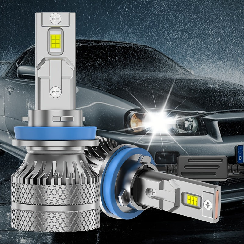 2-Pack H7 Car LED Headlights, Auto Parts, High/Low Beam Integrated, 30,000 Lumens, 360° Beam Angle, 500m Illumination Distance, CSP Chip, Universal 12V/24V, Compatible with H1, H4, H7, H11, HB3, 9005, HB4, 9006, HIR2, 9012-F135 Models