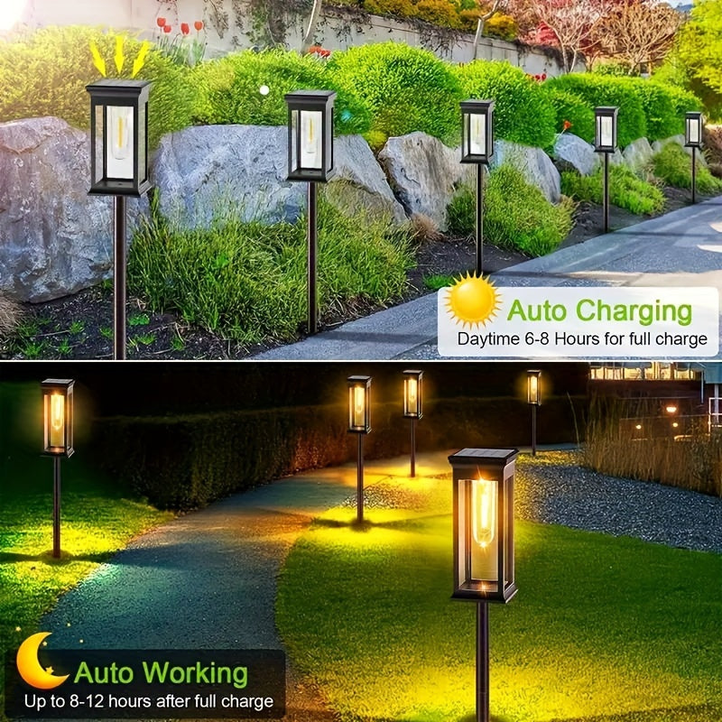 12/8 Outdoor Solar Channel Light, Warm Light LED Courtyard Lawn Sidewalk Decorative Bright Light, Solar Outdoor Lighting Lamp