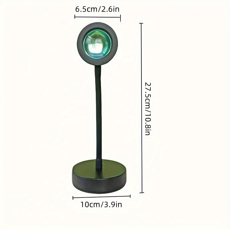 Sunset projection lamp photo ambiance light, metal flexible hose sunset red table lamp, room atmosphere night light