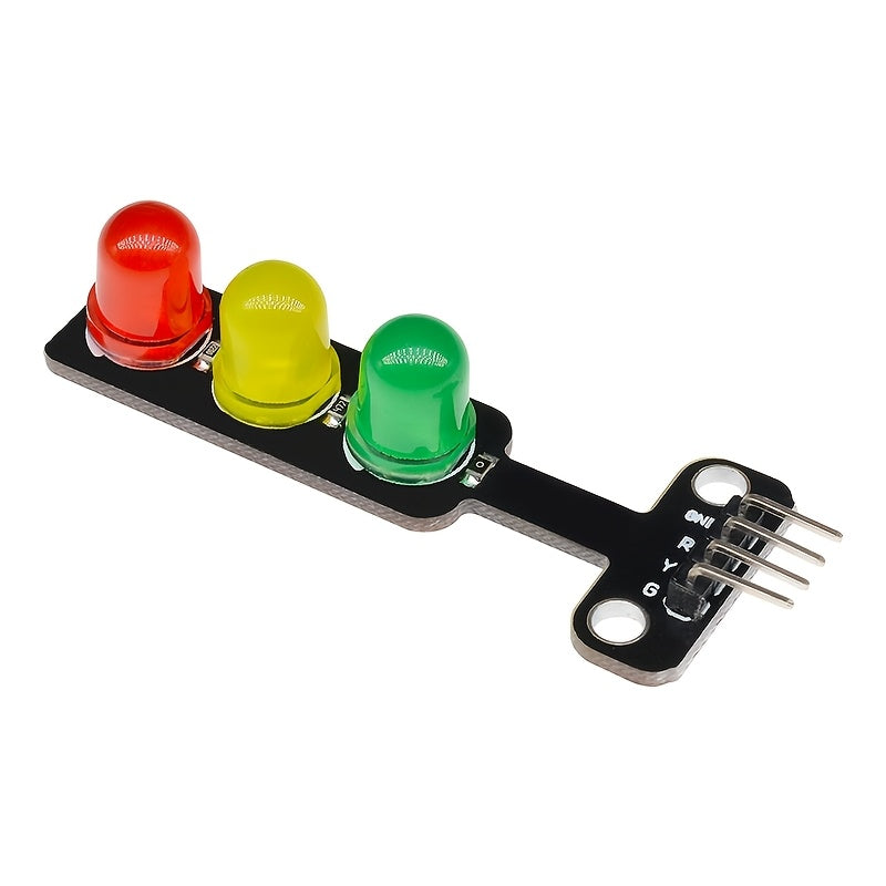 Traffic Signal LED Display Module, Onboard 5mm Red Yellow Green LED Beads, Ideal for Building Traffic Light System Model with Arduino