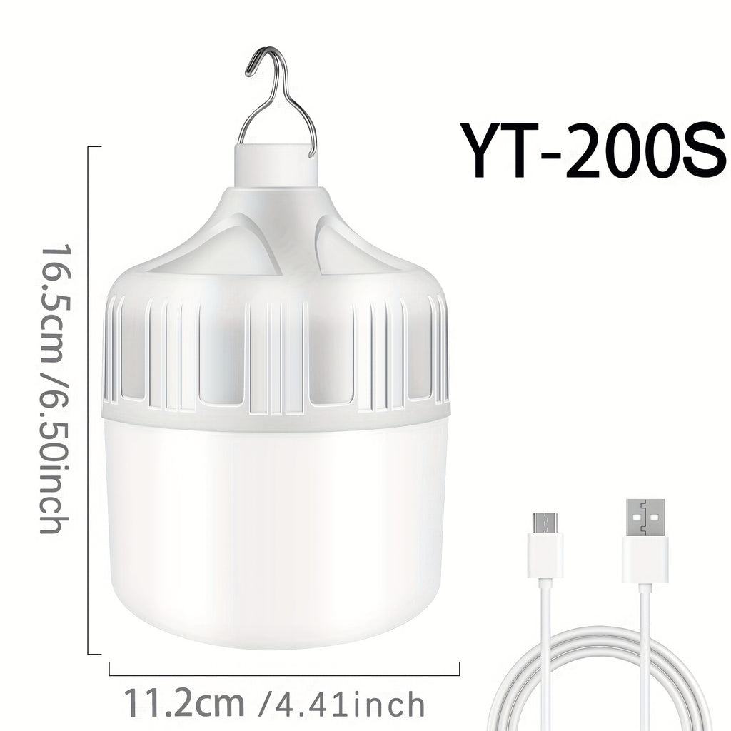 One Rechargeable Light Bulb Lamp, Portable Night Light, High Brightness Lamp with Hook, for Outdoor, BBQ, Party, Emergency, Adventure, Campus Gathering, Camping, Gift