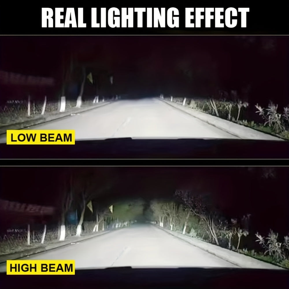 2Pcs 12V LED Car Headlights 9005/HB3 9006/HB4 9012/HIR2 H8 H9 H11 H4 H7 H1-QG072 6500K White Light Bright 3570 CSP Chip New Upgraded Design LED Plug-in Bulbs, Super Cooling System