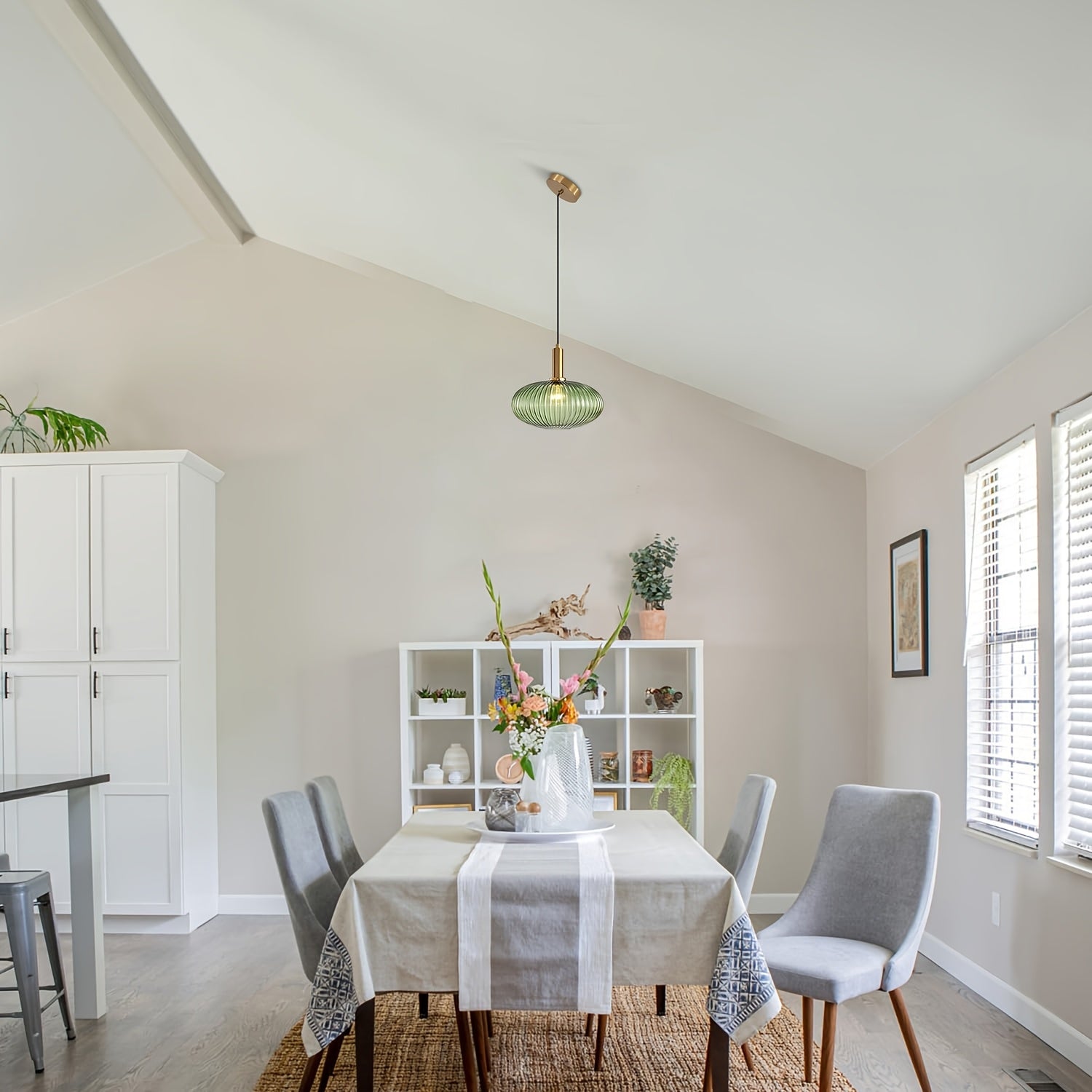 Glass pendant light, brushed gold round pendant light kitchen island large globe pendant light single hanging fixture Nordic pendant light (bulb not included)