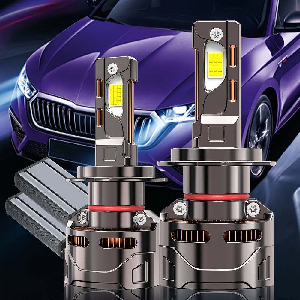 2 Super Bright LED Car Headlight Bulbs, 59400 Lumens, 330W High Power, 12V/24V, Compatible with H1 H4/9003/HB2 H7/H18 H16/H11/H9/H8 9005 9006/HB4 9012/HIR2-O127 Sockets. High/Low Beam Integrated