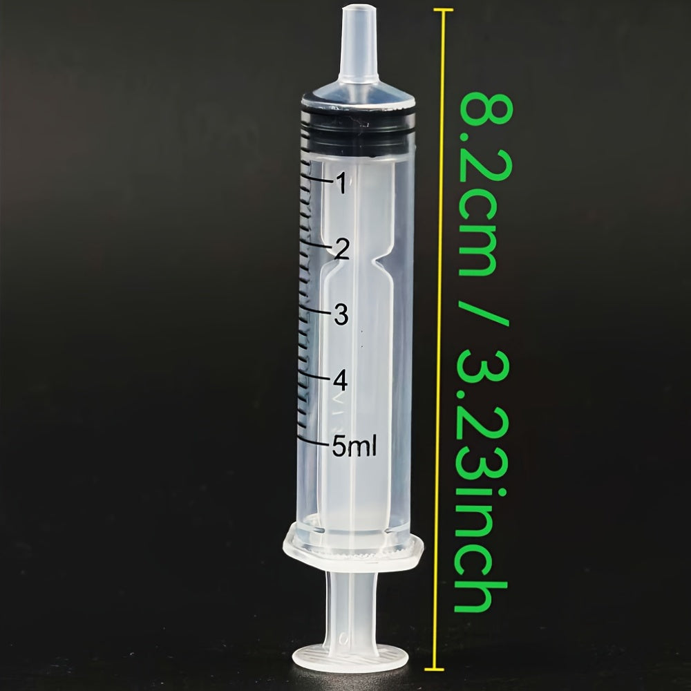 20/50pcs 0.17oz塑料注射器带帽 - 精密测量和分配，用于科学实验室，小动物喂养和医疗用途 - 耐用，防漏设计，医疗注射器，实验室设备，透明容器，安全合适帽