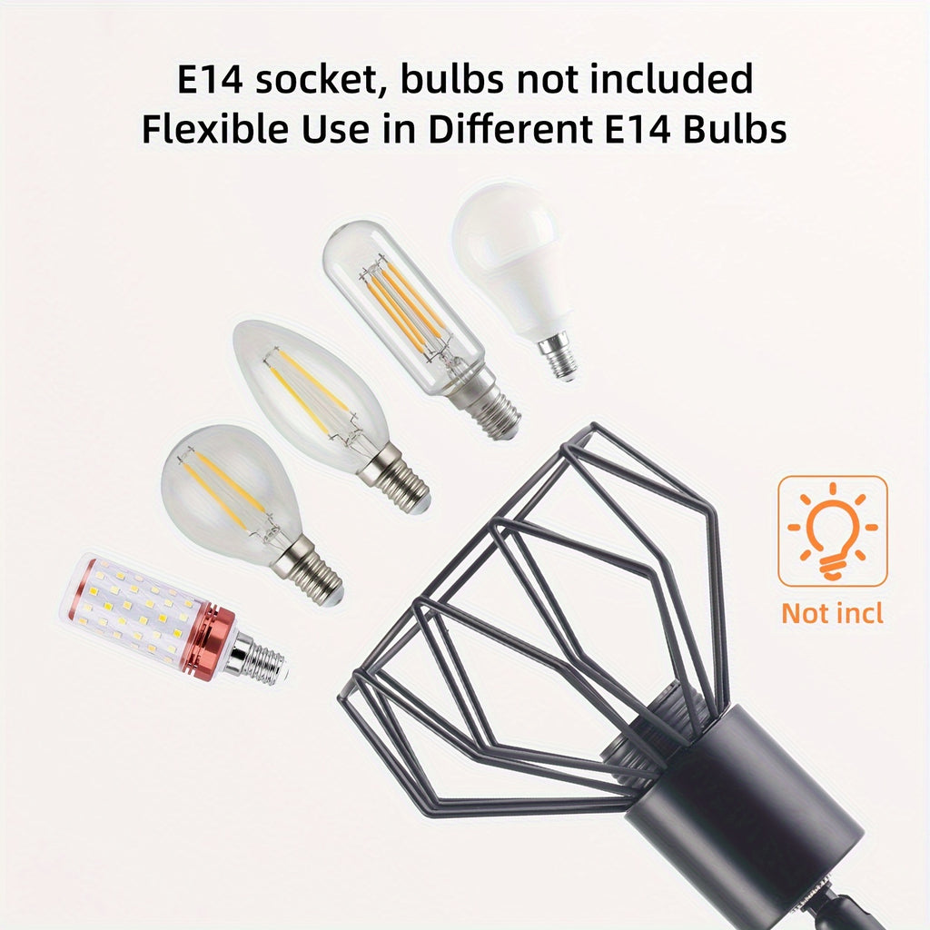 LED Ceiling Spot Light 6 Heads - Ceiling Light Spot E14 Swivel - Black 6-Head Ceiling Spot Light - Vintage Light for Living Room, Kitchen, Bedroom, Bulbs Not Included, Ideal Christmas Gift and Office/Hotel Decoration