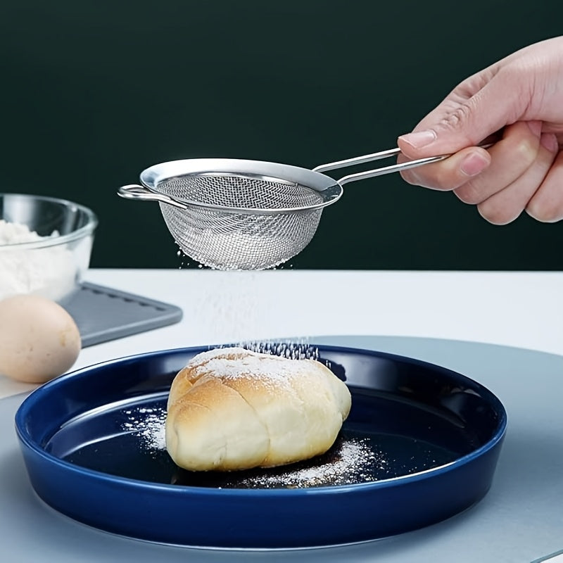 3Pcs Stainless Steel Fine Mesh Strainer Set, Precision Sieve for Juice, Flour, Pasta, Fruits and Vegetables, Effectively Separate Snack Oil, Essential Kitchen Baking Tool with 3 Sizes for Multi-purpose Use