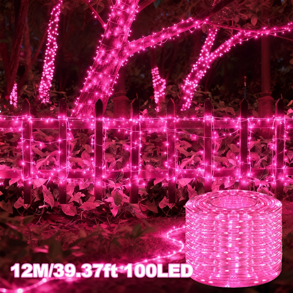 LED灯带，提供200、150、100和50 LED选择，具有IPX4防水防溅功能，适合户外使用。这些柔性透明灯管非常适合新年、情人节、复活节、夏季聚会等庆祝活动。