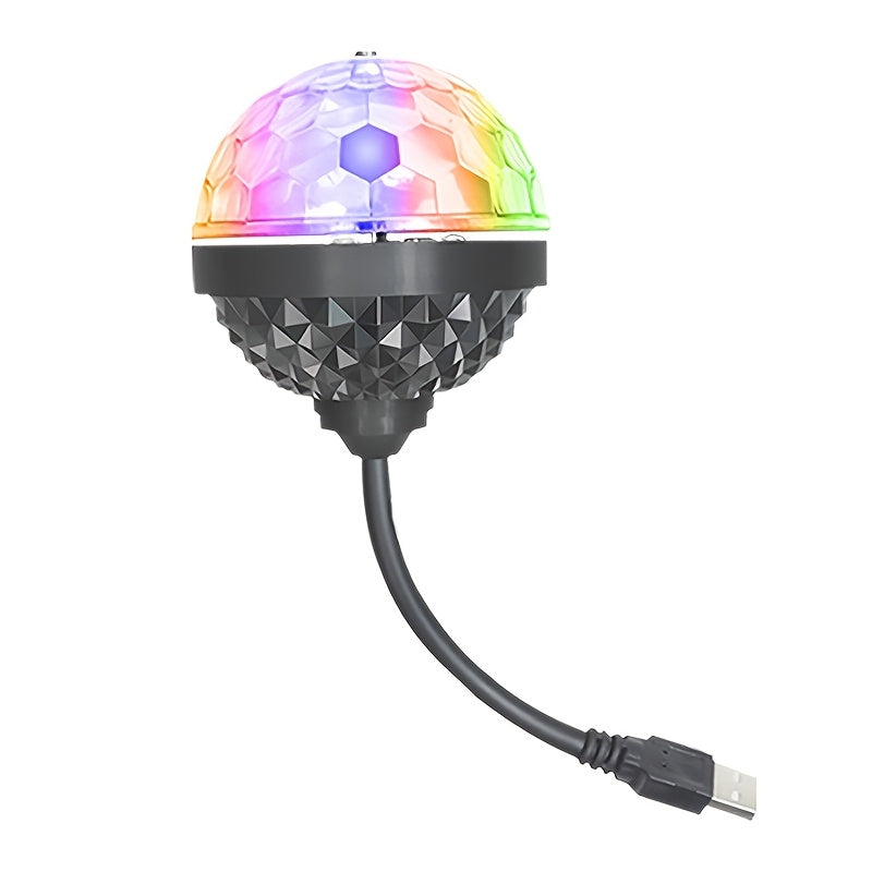 USB供电-彩色旋转魔球灯 360°可旋转方向7色旋转灯迪斯科舞厅灯酒吧卧室家用KTV闪光灯家庭派对舞台灯 用RGB LED舞台灯在家打造魔幻舞会！