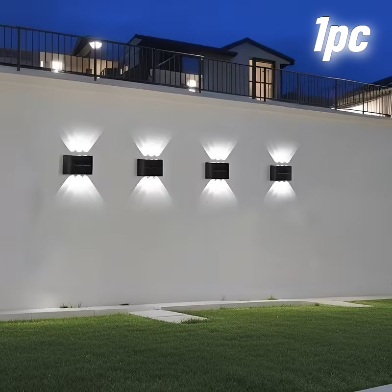 6 LED Beads / Solar Exterior Wall Light / Solar Wall Light / Outdoor Anti-Glare Lighting Solar Outdoor Light, Solar Outdoor Wall Washer Light, Double-Head Wall Light, Energy Saving, Solar Charging, Semi-Flush Mount Installation