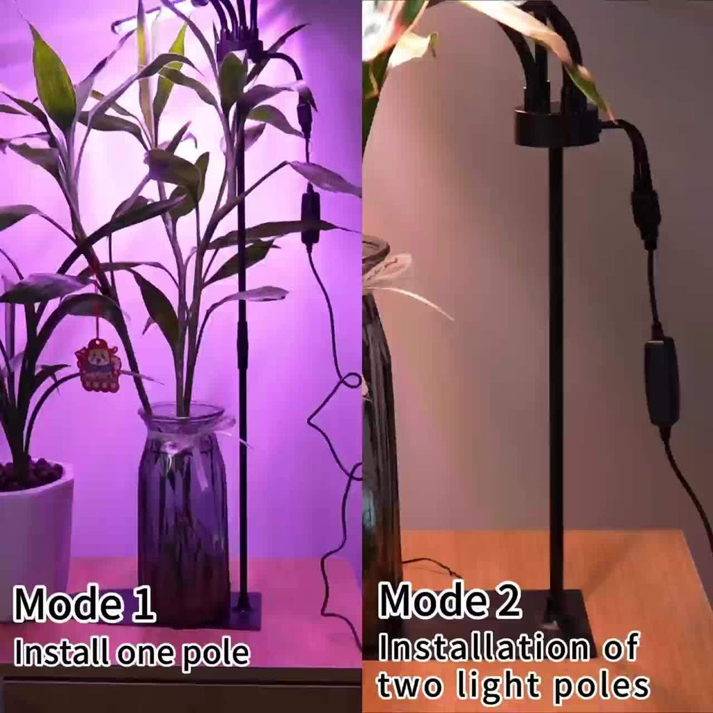 1-Pack Full Spectrum LED Plant Grow Light, 3/9/12H Timing Setting, Red Blue White 3 Light Modes, Adjustable Brightness 20%-100%, Sun Supplement Lamp for Indoor Small Plants & Mini Bonsai, Adapter Not Included
