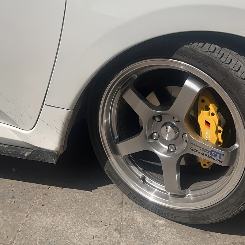 Screw-Fixed ABS Plastic Brake Caliper Cover Set, 4 Pieces, with Motorcycle Sports Logo, Car Styling Accessory
