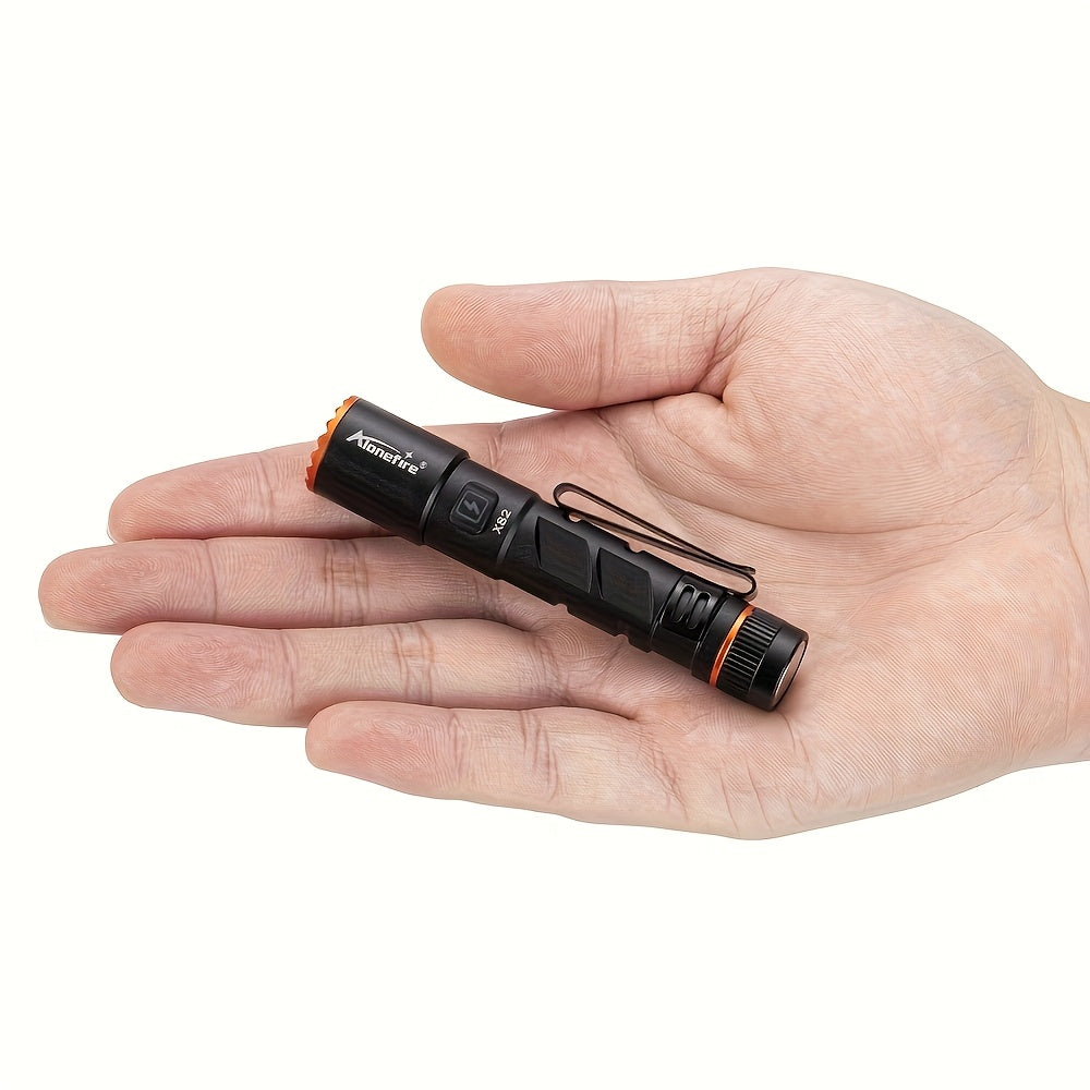 2 Pack Mini Zoom High-Brightness Pen Light, Palm-Sized LED Flashlight, Type-C USB Rechargeable Portable Night Light & Emergency Light, Pocket-Sized Magnetic Flashlight for Women's Bags, Outdoor Camping