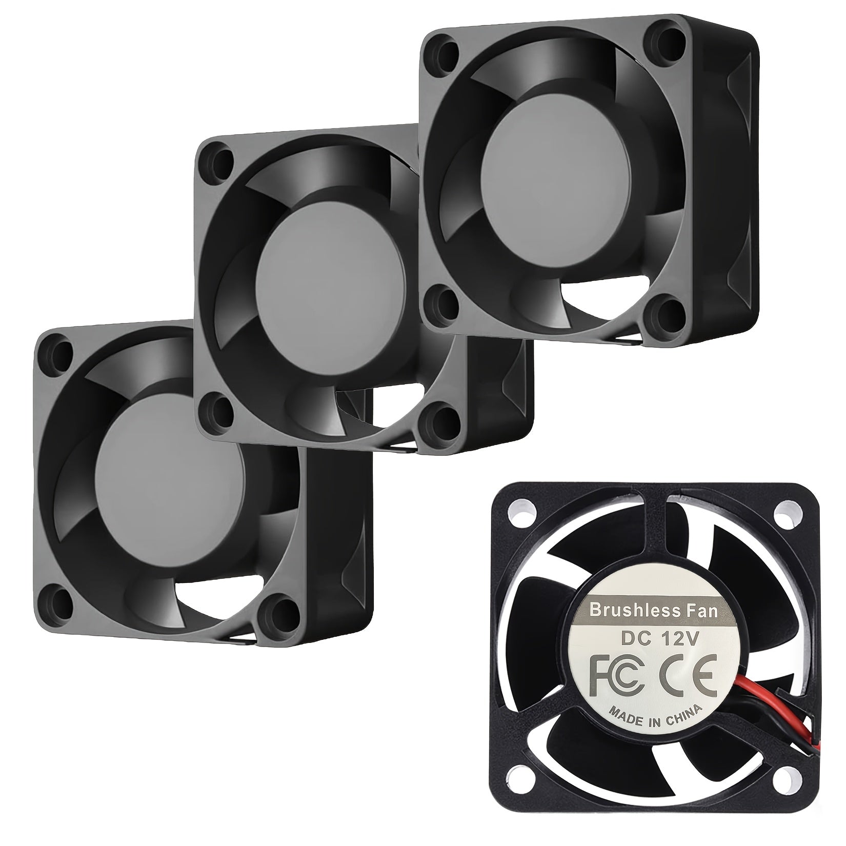 CLELO 4-Pack Mini Cooling Fans for 3D Printers – Brushless DC, 12V/24V, 2-Pin Connector, Ideal for Industrial Use