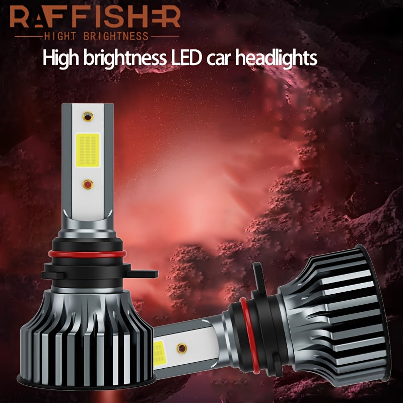 RAFFISHER 2-Pack H4 H7 LED Headlights, 480W High Power, 50000LM Brightness, Compatible with Canbus and Various Models Including H1, H11, H8, H9, HB3 9005, HB4 9006, 12V, 6000K Turbo Light, for Vehicles