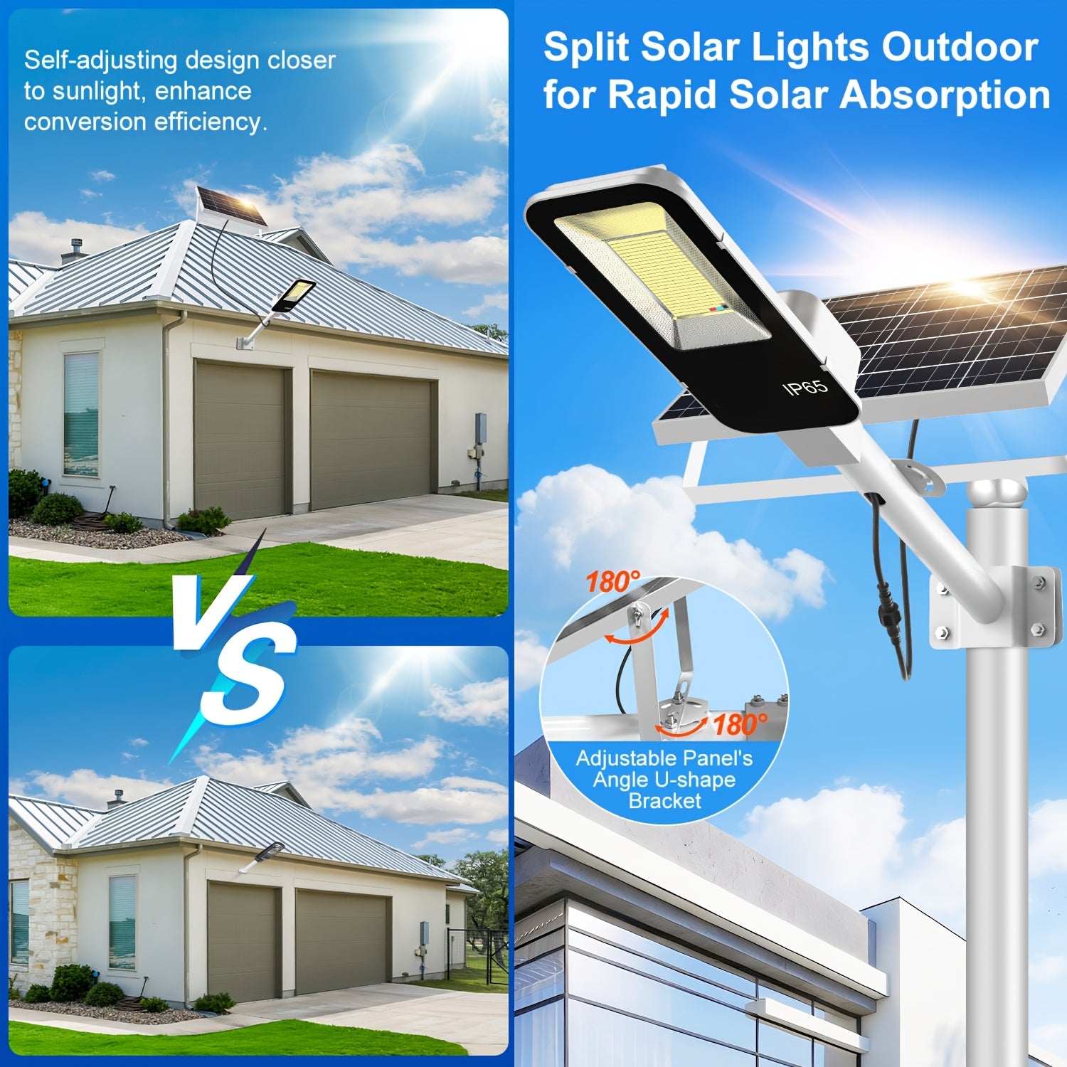 1pc Solar Outdoor Super Bright Street Light Courtyard Light, IP65 Outdoor Waterproof, 6500K White Light, with Remote Control, Light Control Smart Switch, with 6000mAh Large Capacity Battery, Dusk to Dawn, Perfect for Garden, Street, Pathway