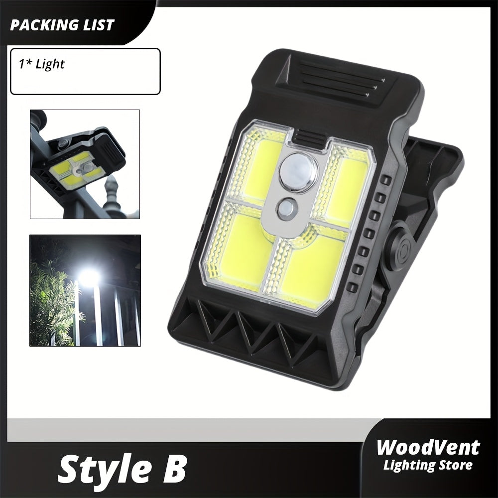 1 Outdoor Solar Light with Motion Sensor, These Portable Clip-On LED Garden Lights are Suitable for Various Purposes such as Maintenance, Camping, Fishing and Street Lighting, Available in Three Different Styles