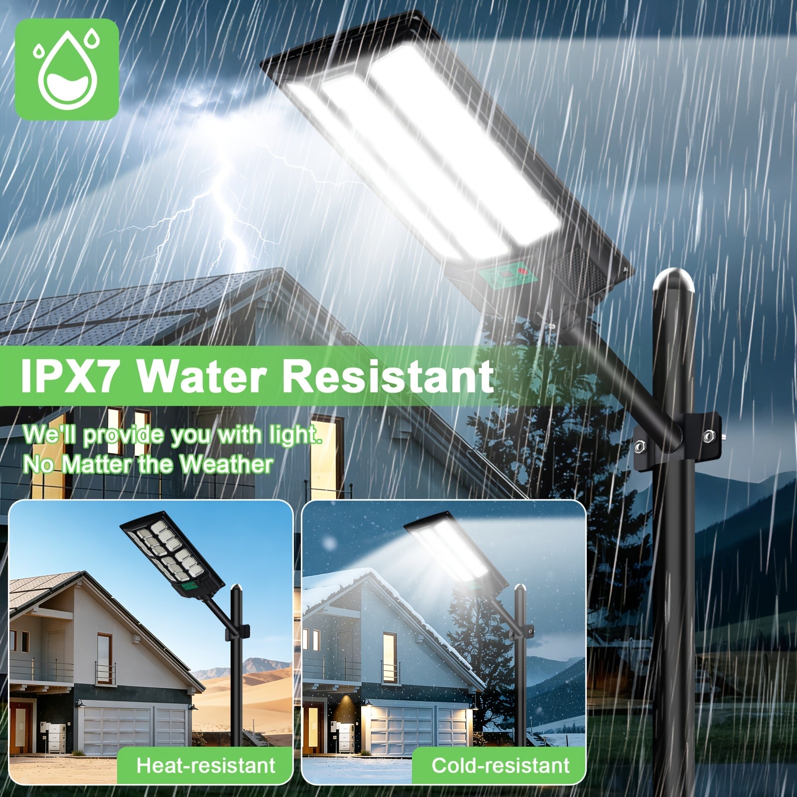 1/2-Piece Outdoor Solar Light, IPX7 Waterproof LED Floodlight, Motion Sensor Solar Light with Remote Control, Dusk to Dawn Wall Light Suitable for Farmhouse, Park, Backyard and Landscape Decoration