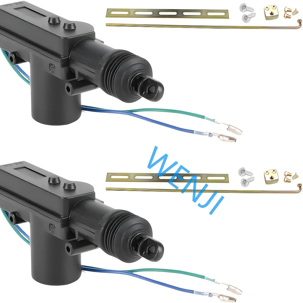Car Central Lock Set (2 Pieces), with 2-Wire Motor, Compatible with 12V/24V Power System, Gun-Type Design, Battery Not Included