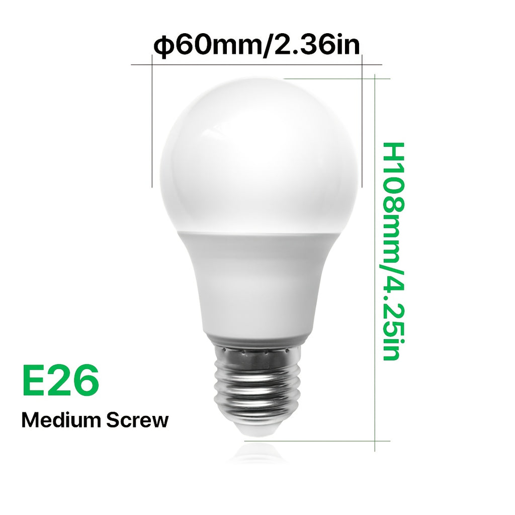 2/4 Pcs Full Spectrum LED Plant Grow Light with E26 Compatible Socket Plug, 6500K Cool White, High Efficiency Indoor Outdoor Use for Seedlings Herbs Succulents Flowering Plants Plug and Play