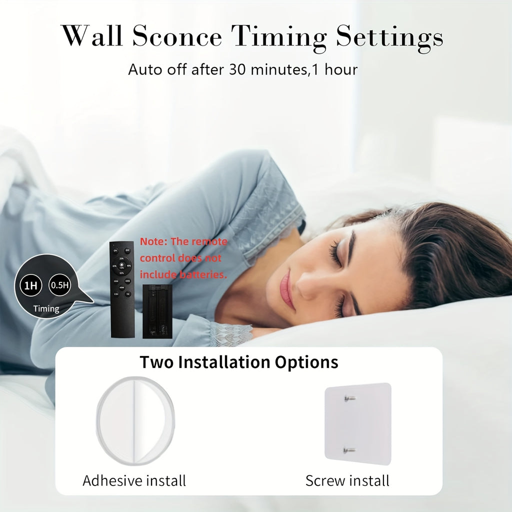 Black Gold Battery Operated Wall Light, Single or Double Piece Optional, with Remote Control, Touch and Timer Functions, Adjustable Brightness, Size 28.3 Inches, Suitable for Living Room, Bedroom, Hallway, Hotel and Home Decoration