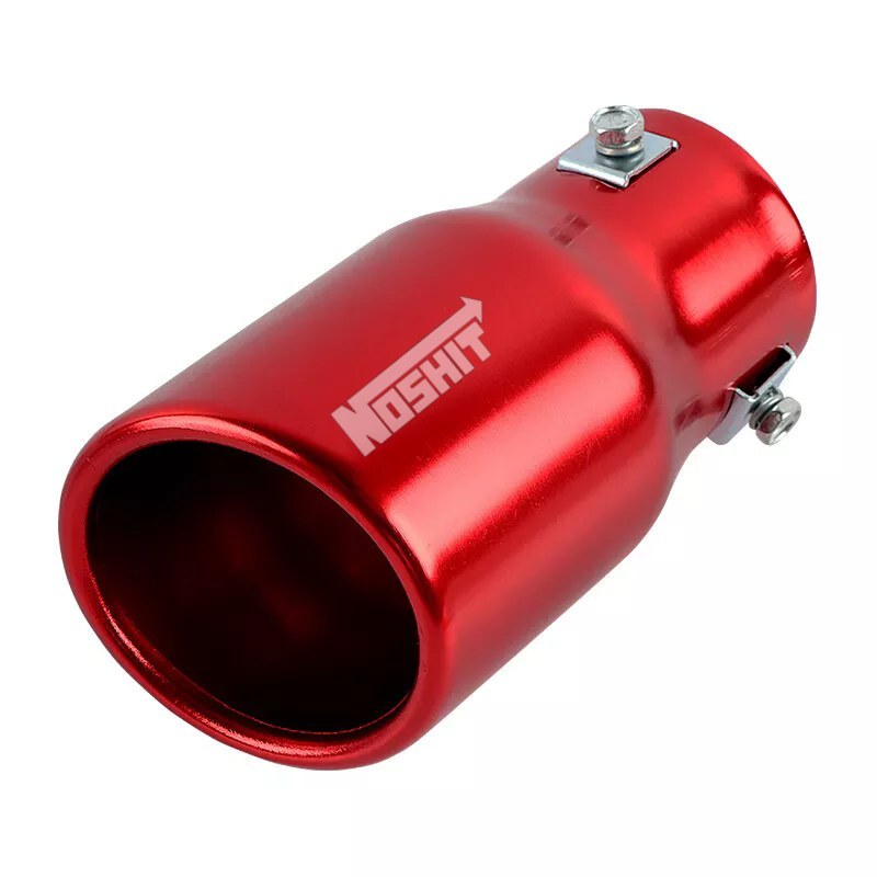 Red Round Car Exhaust Pipe Tailpipe Straight Pipe 63mm 2.5 Inch Inlet